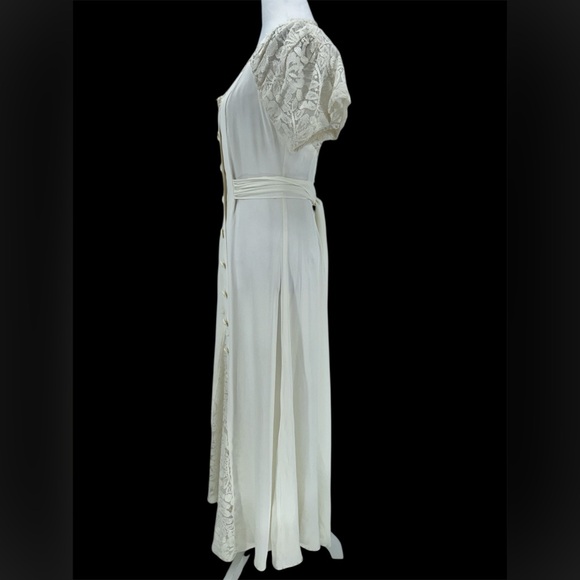 Karen Alexander Vintage Lace Maxi Dress Ivory Size 8 - Picture 6 of 15